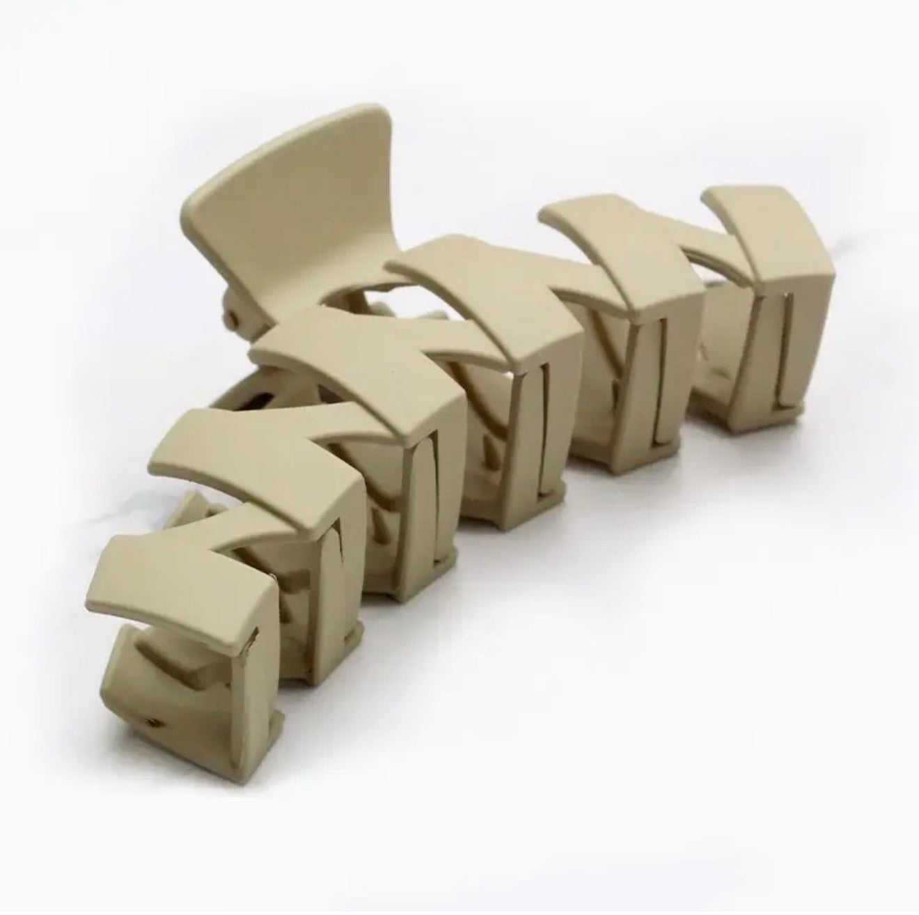 Large Zig zag Hair Clips - ASH MOCHA-158443 OS
